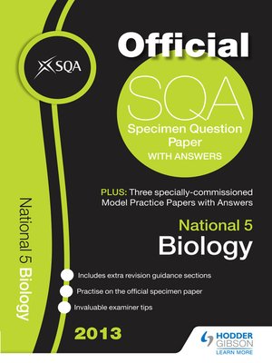 cover image of SQA Specimen Paper 2013 National 5 Biology and Model Papers